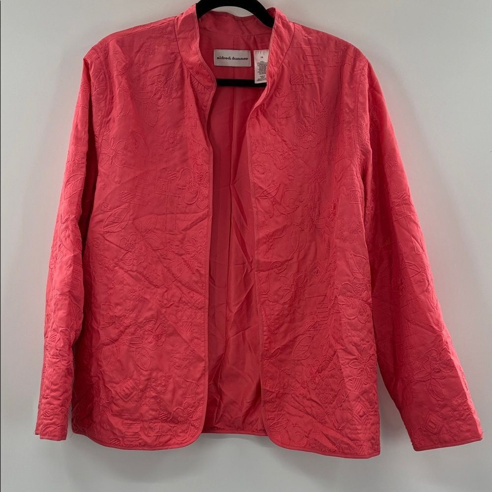 3For$20 Alfred Dunner Coral Quilted Open 24Blazer size 14